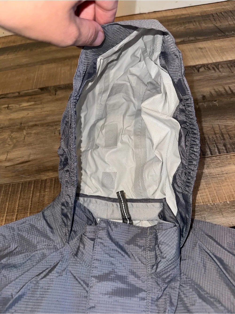 REI CO-OP Boys Gray Hooded Waterproof Nylon Zip Front Jacket Wind Rain Proof 6/7